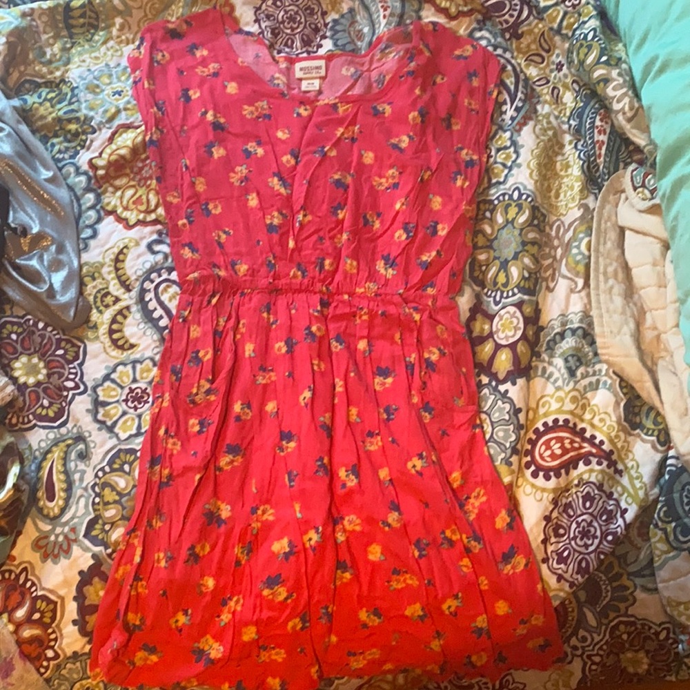 Pink dress with yellow flowers
